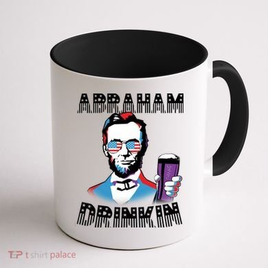 Patriotic Abraham Lincoln Drinkin Coffee Mug back