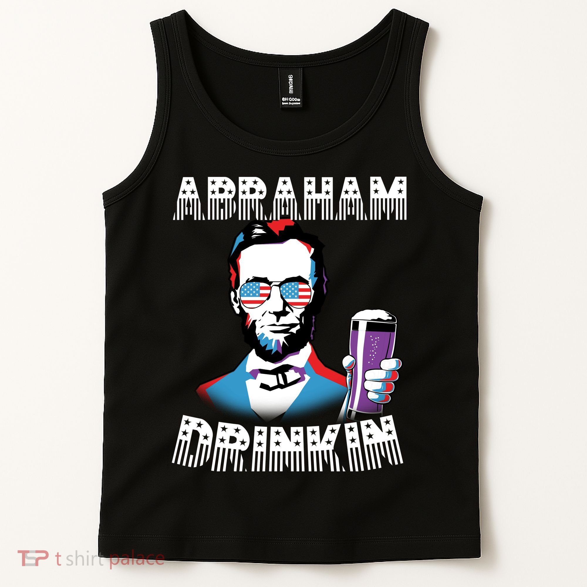 Patriotic Abraham Lincoln Drinkin Tank Top