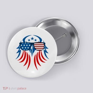 Patriotic American Bald Eagle Button