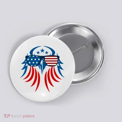Patriotic American Bald Eagle Button