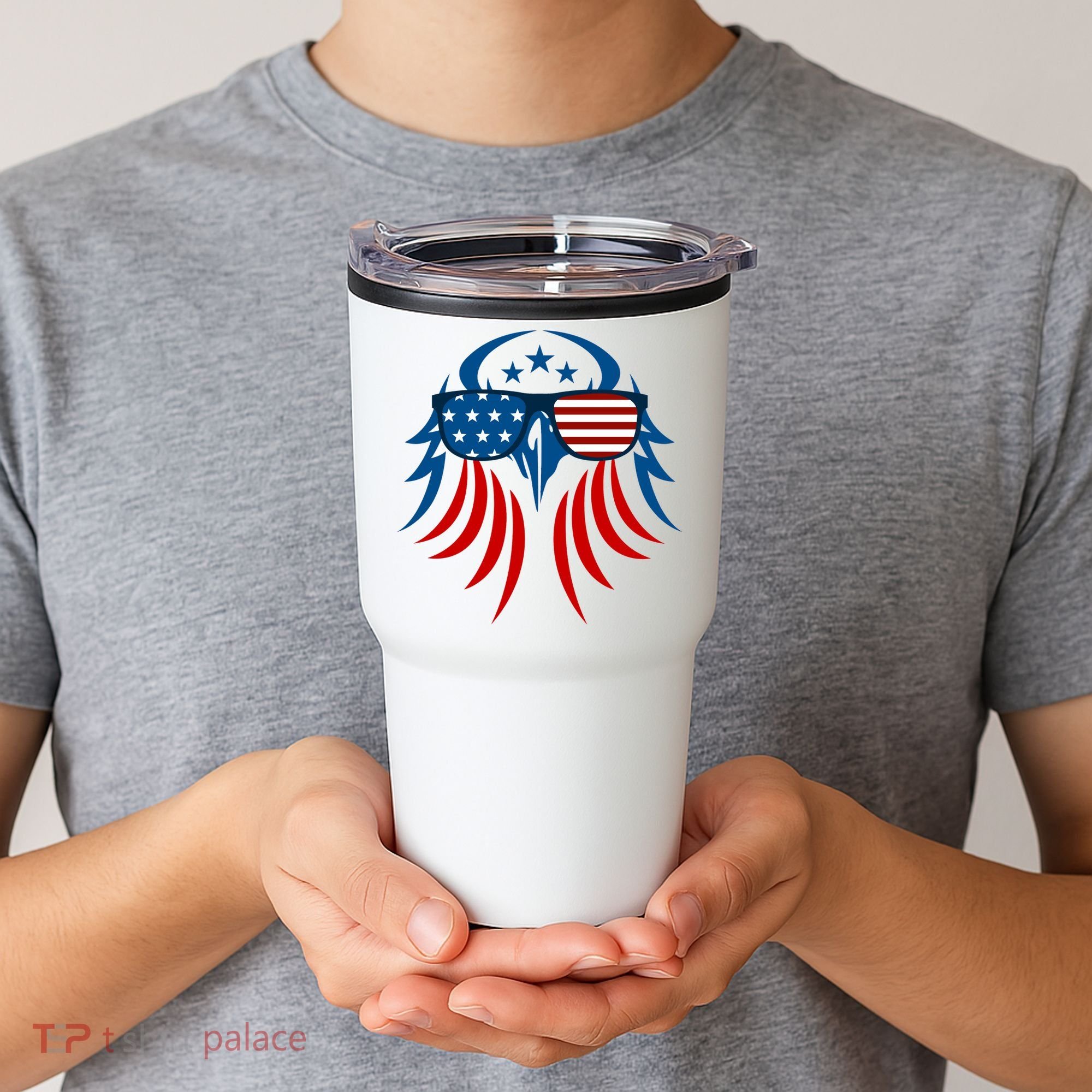 Patriotic American Bald Eagle Tumbler