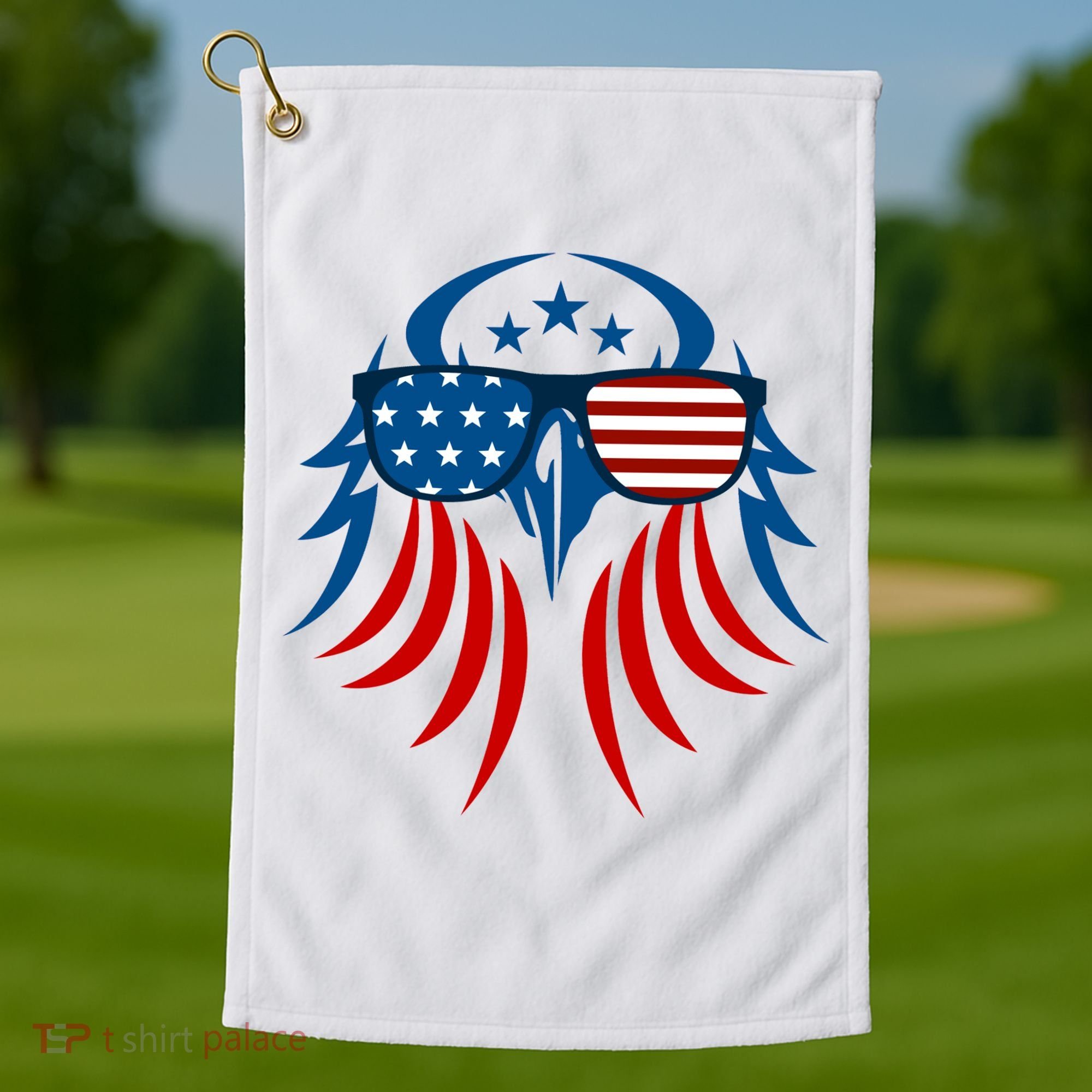 Patriotic American Bald Eagle Golf Towel