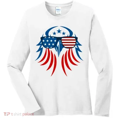 Patriotic American Bald Eagle Women's Long Sleeve Shirt