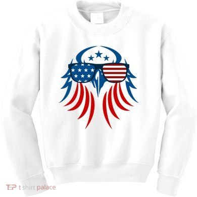 Patriotic American Bald Eagle Kids Sweatshirt