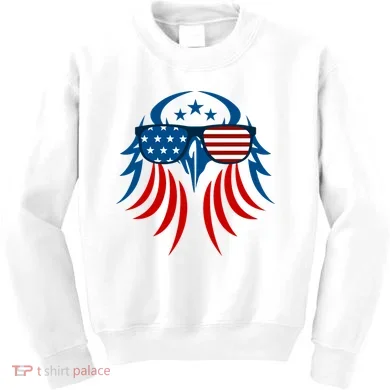 Patriotic American Bald Eagle Kids Sweatshirt