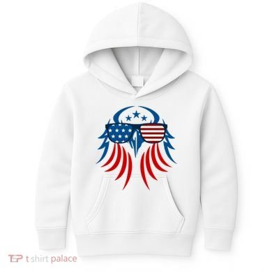 Patriotic American Bald Eagle Kids Hoodie