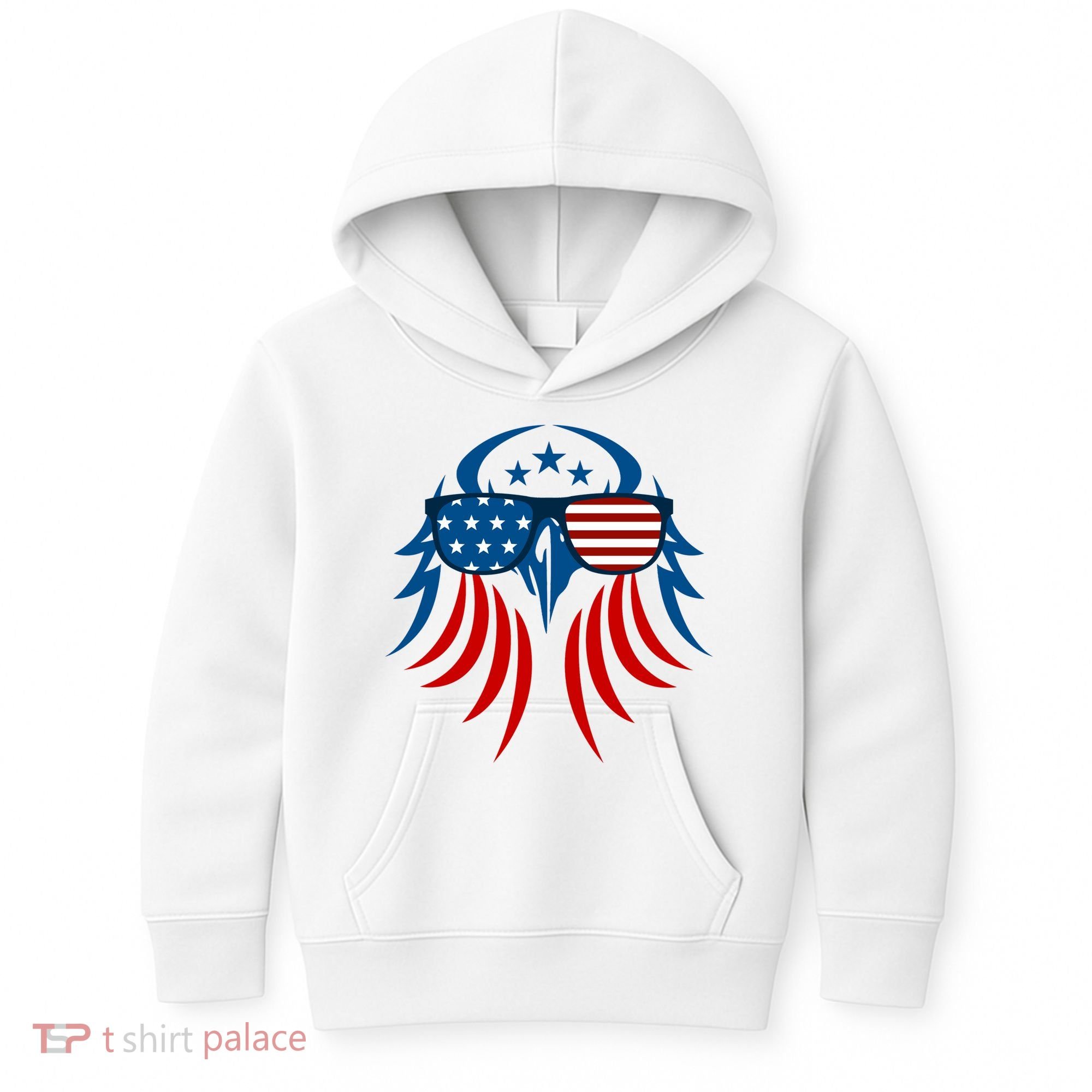 Patriotic American Bald Eagle Kids Hoodie