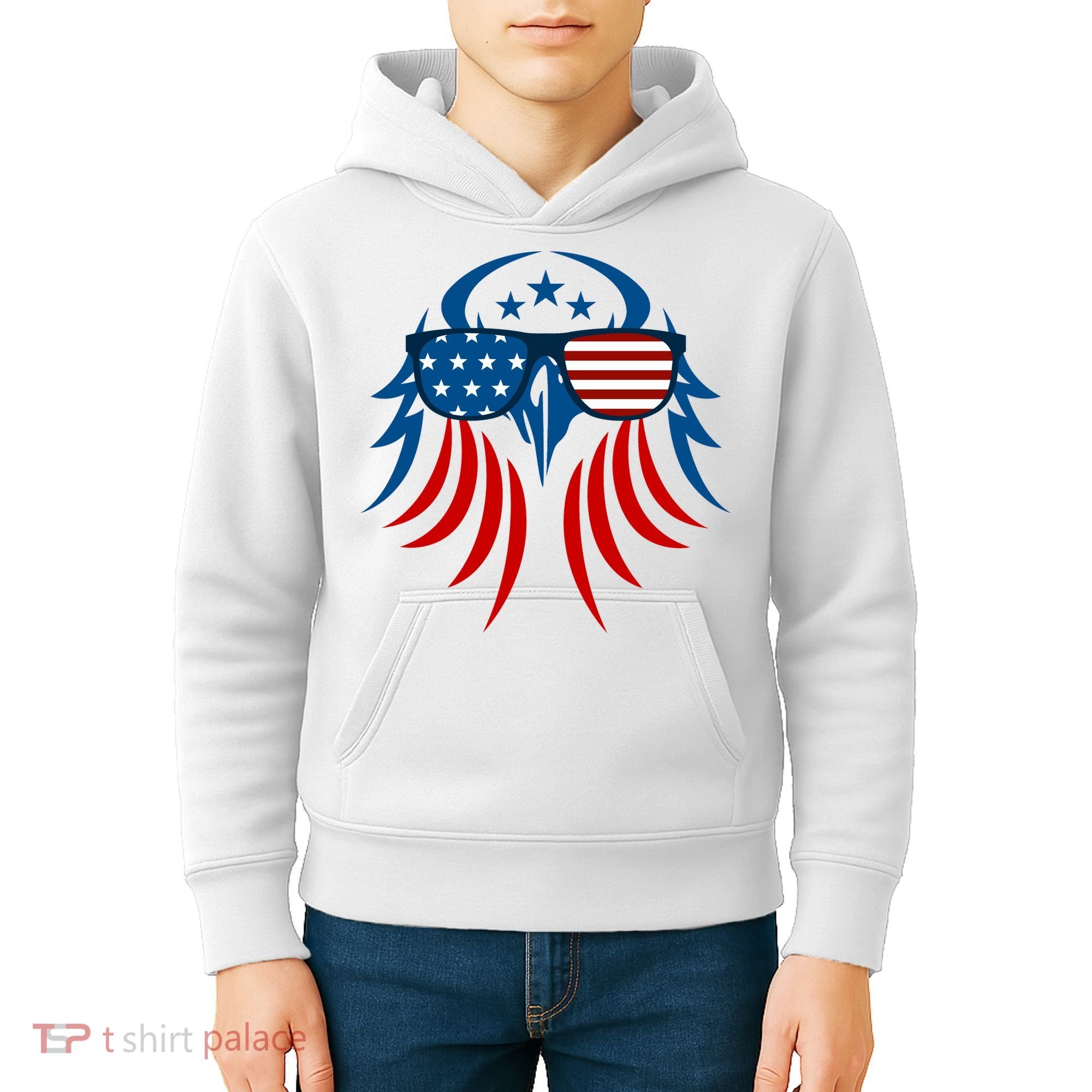 Patriotic American Bald Eagle Kids Hoodie