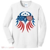 Patriotic American Bald Eagle Kids Long Sleeve Shirt thumb 0