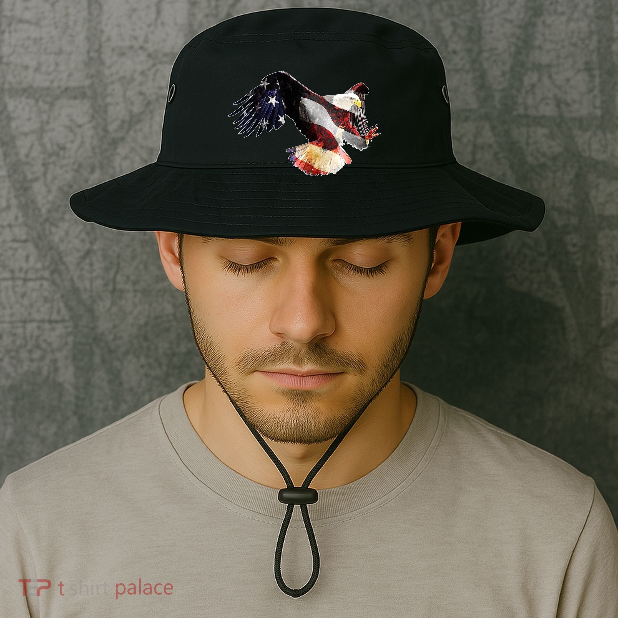 Patriotic American Bold Eagle Bucket Hat