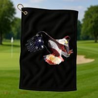 Patriotic American Bold Eagle Golf Towel thumb 1