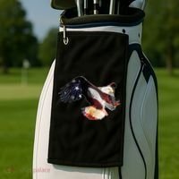 Patriotic American Bold Eagle Golf Towel thumb 2