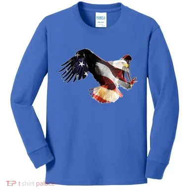 Patriotic American Bold Eagle Kids Long Sleeve Shirt