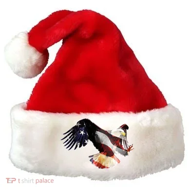 Patriotic American Bold Eagle Santa Hat