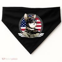 Patriotic American Cat Pilot USA-Made Doggie Bandana thumb 0