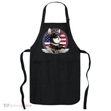 Patriotic American Cat Pilot Apron