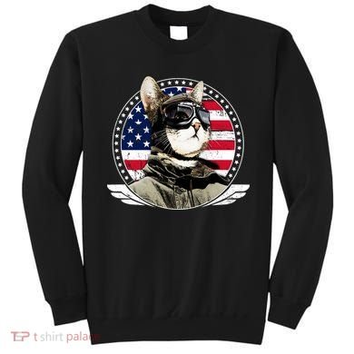 Patriotic American Cat Pilot Sweatshirt