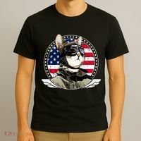 Patriotic American Cat Pilot T-Shirt thumb 3