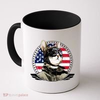 Patriotic American Cat Pilot Coffee Mug thumb 0