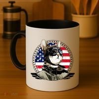 Patriotic American Cat Pilot Coffee Mug thumb 4