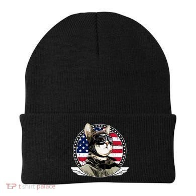 Patriotic American Cat Pilot Beanie