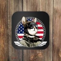 Patriotic American Cat Pilot Coaster thumb 0