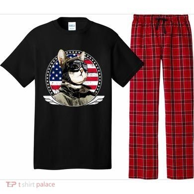 Patriotic American Cat Pilot Pajama Set
