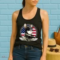 Patriotic American Cat Pilot Women's Tank Top thumb 2