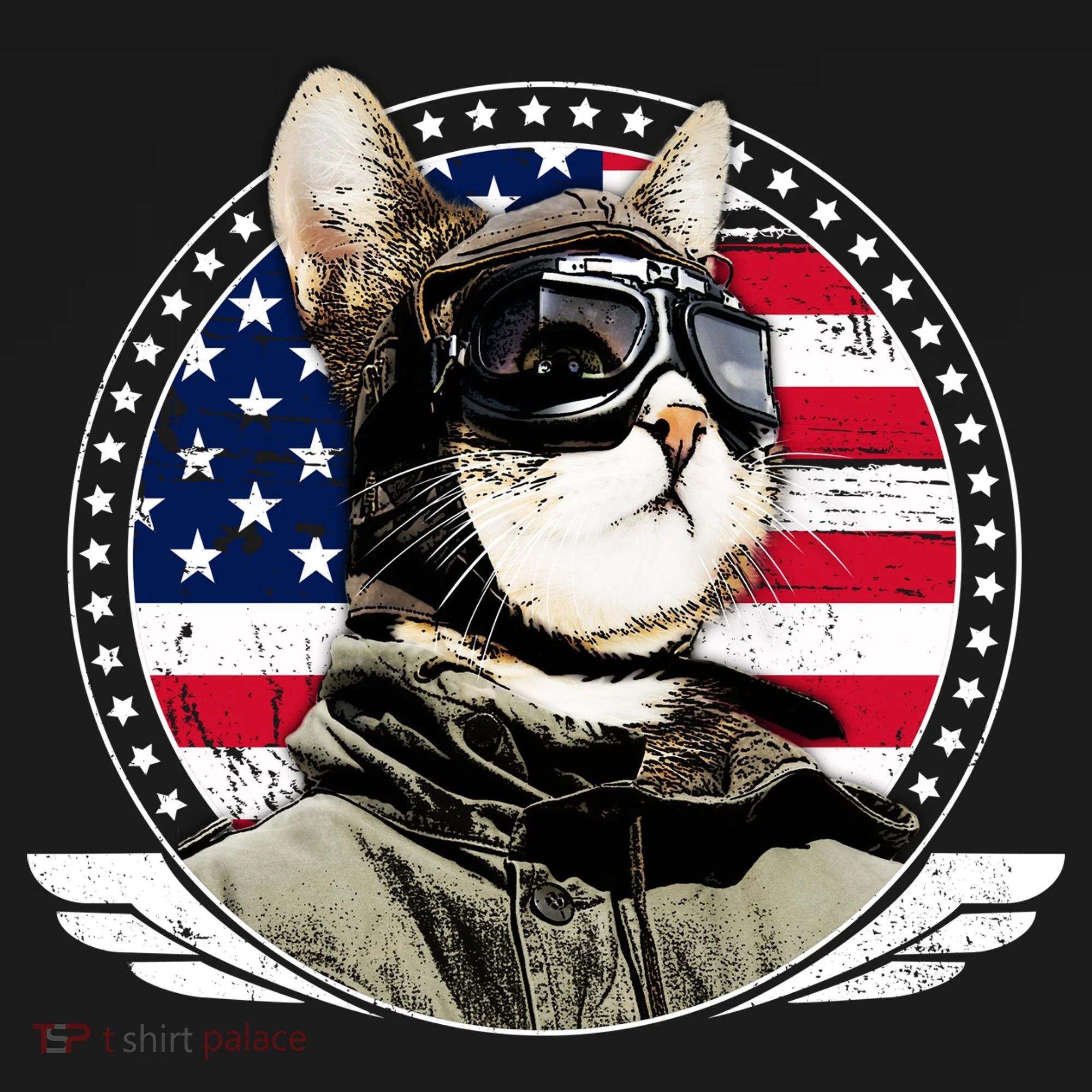 Patriotic American Cat Pilot Baby Bodysuit
