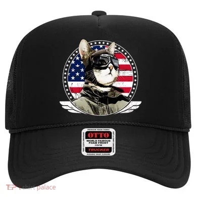 Patriotic American Cat Pilot Hat