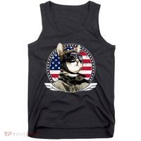 Patriotic American Cat Pilot Tank Top thumb 0