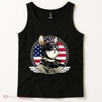 Patriotic American Cat Pilot Tank Top thumb 2