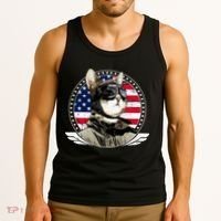 Patriotic American Cat Pilot Tank Top thumb 3
