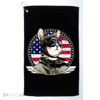 Patriotic American Cat Pilot Golf Towel thumb 0