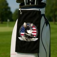Patriotic American Cat Pilot Golf Towel thumb 2