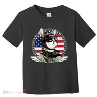 Patriotic American Cat Pilot Toddler T-Shirt thumb 0