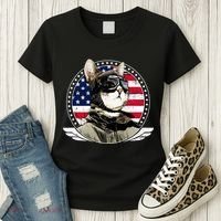 Patriotic American Cat Pilot Women's T-Shirt thumb 3