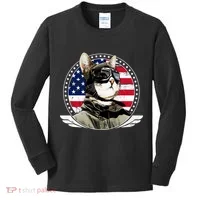 Patriotic American Cat Pilot Kids Long Sleeve Shirt thumb 0