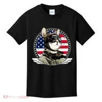 Patriotic American Cat Pilot Kids T-Shirt thumb 0