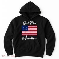 Patriotic Betsy Ross Flag God Bless America Hoodie thumb 0
