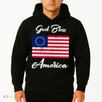 Patriotic Betsy Ross Flag God Bless America Hoodie thumb 2