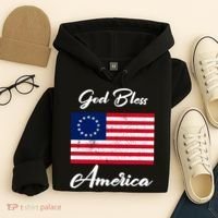 Patriotic Betsy Ross Flag God Bless America Hoodie thumb 4