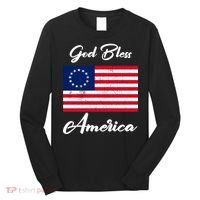 Patriotic Betsy Ross Flag God Bless America Long Sleeve Shirt thumb 0