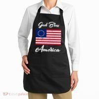 Patriotic Betsy Ross Flag God Bless America Apron thumb 2