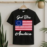 Patriotic Betsy Ross Flag God Bless America T-Shirt thumb 2