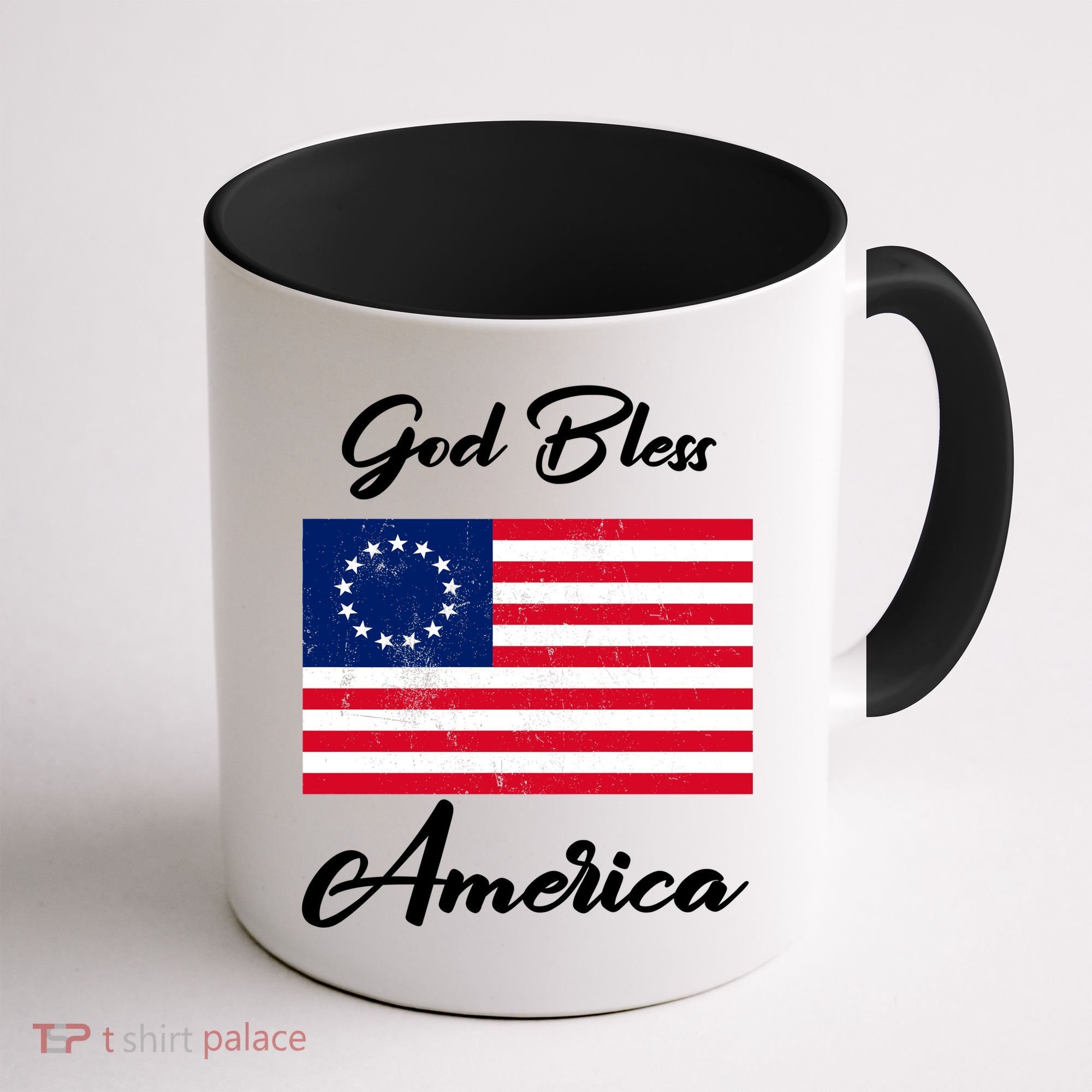 Patriotic Betsy Ross Flag God Bless America Coffee Mug