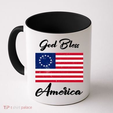 Patriotic Betsy Ross Flag God Bless America Coffee Mug