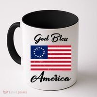 Patriotic Betsy Ross Flag God Bless America Coffee Mug thumb 0