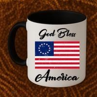 Patriotic Betsy Ross Flag God Bless America Coffee Mug thumb 2