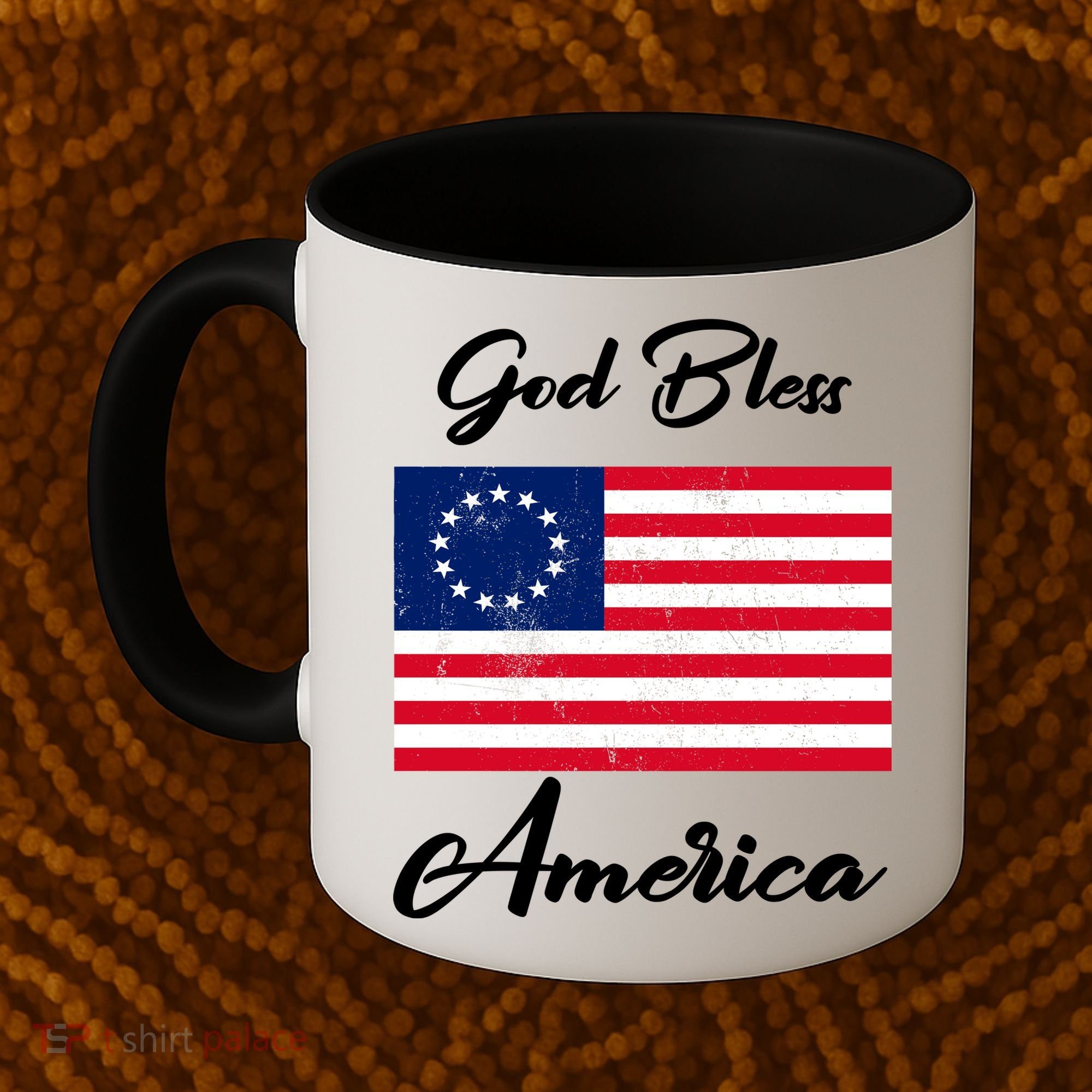 Patriotic Betsy Ross Flag God Bless America Coffee Mug